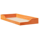 Bed Frame Wax Brown 100 x 200 cm Solid Pine Wood 873387