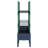 Garden Planter with Trellis Blue Grey 160x40x142.5 cm PP 367961