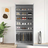 Shoe Cabinet with Door Grey 80 x 39 x 180 cm Engineered wood 3333871
