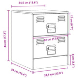 ZNTS Bedside Cabinets 2 pcs White 34.5x39x44 cm Steel 841630