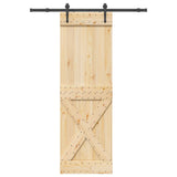 Sliding Door NARVIK Natural and Black 70 x 210 cm 3445383