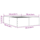 Bed Frame without Mattress Grey Sonoma 135x190 cm Double 3280949