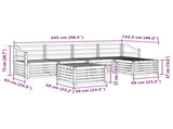 Outdoor Sofa Set 6 pcs White Solid Acacia Wood 3391729