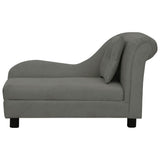 Dog Sofa with Pillow Dark Grey 83x44x44 cm Plush 171103