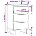 ZNTS Sideboard White 40x35x70 cm Engineered Wood 831100