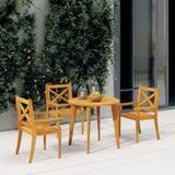 Dining Chair Set of 3 Natural Acacia Solid Acacia wood Standard 310306