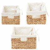 Storage Baskets 3 pcs Natural 40 x 30 x 18 cm Water hyacinth 42020143