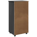 Rolling Cabinet Grey 53 x 39 x 103 cm Solid Pine Wood 42028370