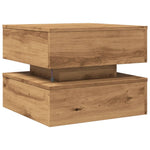 ZNTS Coffee Table with LED Lights Artisian Oak 50x50x40 cm 857717