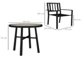 3 Piece Patio Bistro Set with Plastic Top, 2 Stackable Chairs, Galvanised Steel Frame, Grey T3398P327939