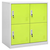 Locker Cabinets 2 pcs Light Grey and Green 90x45x92.5 cm Steel 3095226