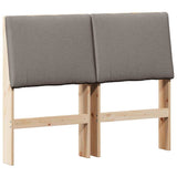 Upholstered Headboard Taupe 120 cm Solid Pine Wood 879297