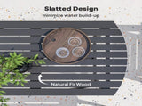 5 Piece Wooden Garden Set for 6, Outdoor Conversation Set with 2 Armchairs, 2 Loveseats and T3398P377595