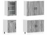 Kitchen Unit LUCCA 8 pcs Grey Sonoma Engineered Wood 3438397