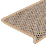 Stair Mats Self-adhesive Sisal-Look 15 pcs 65x21x4 cm Light Beige 326892
