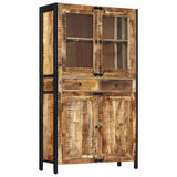 Highboard 100x40x175 cm Solid Rough Wood Mango 351709