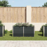 Garden Raised Bed Anthracite 160x40x77 cm Galvanised Steel 45730
