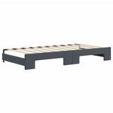 Daybed with Trundle and Mattresses Dark Grey 90x190 cm Velvet 3197022