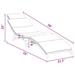 Sun Lounger Dark grey 188 x 55 x 59 cm Solid teak wood 42008390