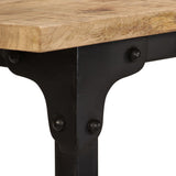Desk with Folding Stool Solid Mango Wood 115x50x76 cm 245261