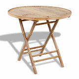 Garden Furniture Set Natural Bamboo Solid Bamboo Medium Foldable 41497