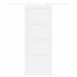 Sliding Door Manual White 83 x 211 cm Solid pine wood and steel 3333563