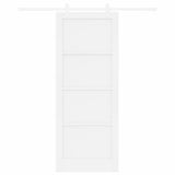 Sliding Door Manual White 83 x 211 cm Solid pine wood and steel 3333563