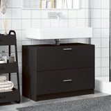 Sink Cabinet Black 78x37x59 cm Engineered Wood 848116