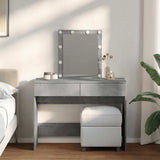 Dressing Table with LED Concrete Grey 100x40x130 cm 848195