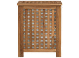 Laundry Basket Natural Solid Teak Wood 42024288