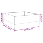 ZNTS Garden Raised Bed White 100x100x25 cm Steel 851032