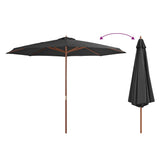 Garden Parasol with Wooden Pole 350 cm Anthracite 44529