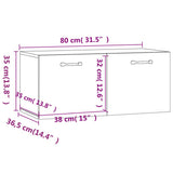 Wall Cabinet Sonoma Oak 80x36.5x35 cm Engineered Wood 812936