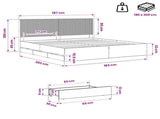 Bed Frame with Storage and Headboard Artisan Oak 180 x 200 cm 3445835