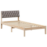 Bed frame Brown and taupe 90 x 190 cm Solid pine wood 878647