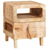 End Table with Shelf Brown 40 x 40 x 49 cm Solid Mango Wood 4104553