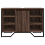 Bathroom Sink Cabinet Brown Oak 91x35x60 cm Engineered Wood 848668