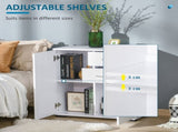 Modern High Gloss Sideboard Storage Cabinet Table Chest of Drawers for Bedroom Living Room Storage T3398P343511