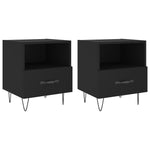 ZNTS Bedside Cabinets 2 pcs Black 40x35x47.5 cm Engineered Wood 827423