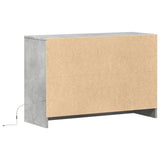 TV Cabinet with LED Concrete Grey 91x34x61 cm Engineered Wood 852183