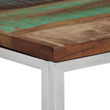 Console Table Silver Stainless Steel and Solid Wood Reclaimed 350016