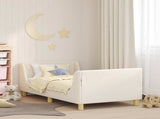 Children's Bed Frame with Headboard Cream 80 x 160 cm 42010854