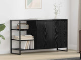 Side Cabinet Black Oak 96.5 x 30 x 75 cm Engineered Wood 886612