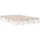 Bookcase Bed without Mattress White 135x190 cm Double Solid Wood Pine 3323984