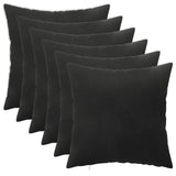 Cushion with Pillow HEERLEN 6 pcs Black Velvet 926939
