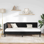Corner Bed Frame Black 100 x 200 cm Velvet and Engineered wood 42016241