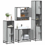 ZNTS 4 Piece Bathroom Furniture Set Grey Sonoma Engineered Wood 3301218