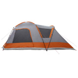 Cabin Tent Grey and Orange 12-Person Polyester and Steel 42028573