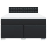 Box Spring Bed with Mattress Black 160x200 cm Faux Leather 3286128