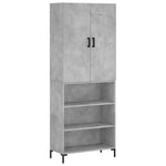 Highboard Concrete Grey 69.5x34x180 cm Engineered Wood 3196071